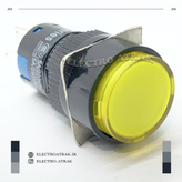 کلید چراغ دار گرد زرد 5 پایه