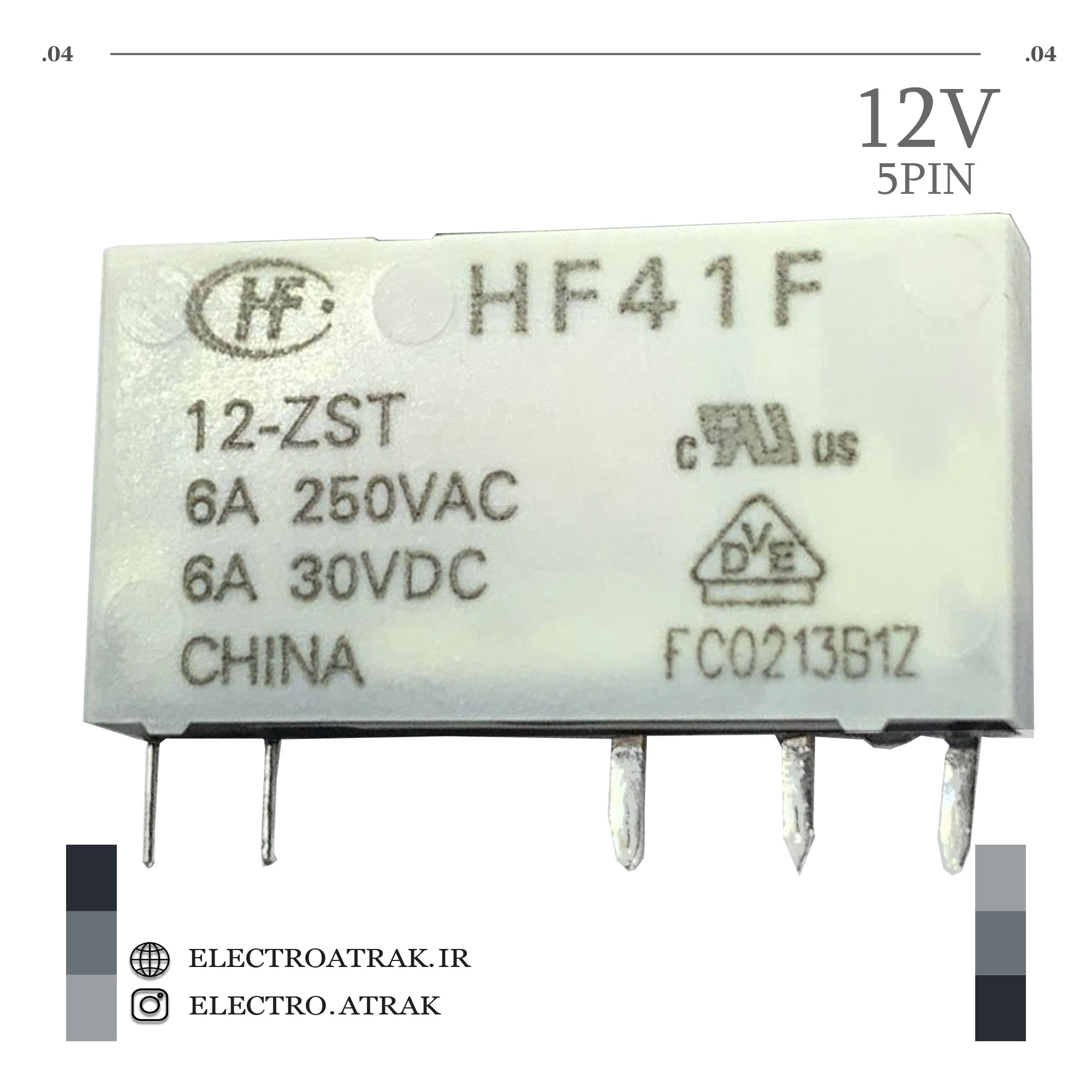 رله SSR - 6A برند HF کد 12-ZST