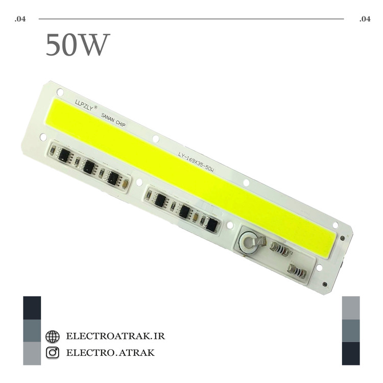 ال ای دی 50 وات COB ورودی 220 ولت سفید خطی بیلبردی 169*35
