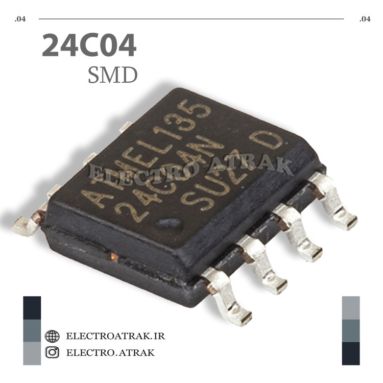 تراشه حافظه آیسی 24C04 SMD اس ام دی