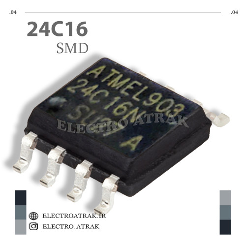 تراشه حافظه آیسی 24C16 SMD اس ام دی