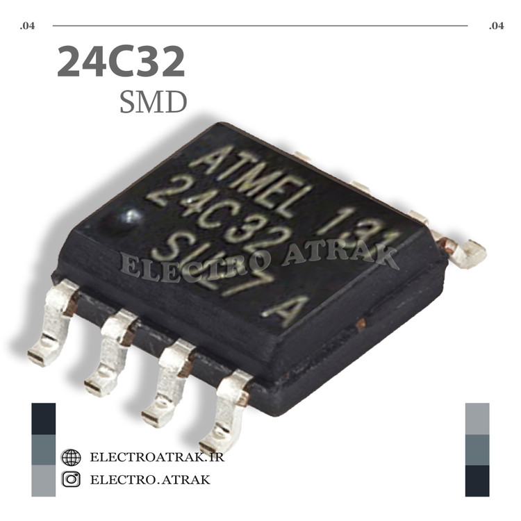 تراشه حافظه آیسی 24C32 اس ام دی SMD