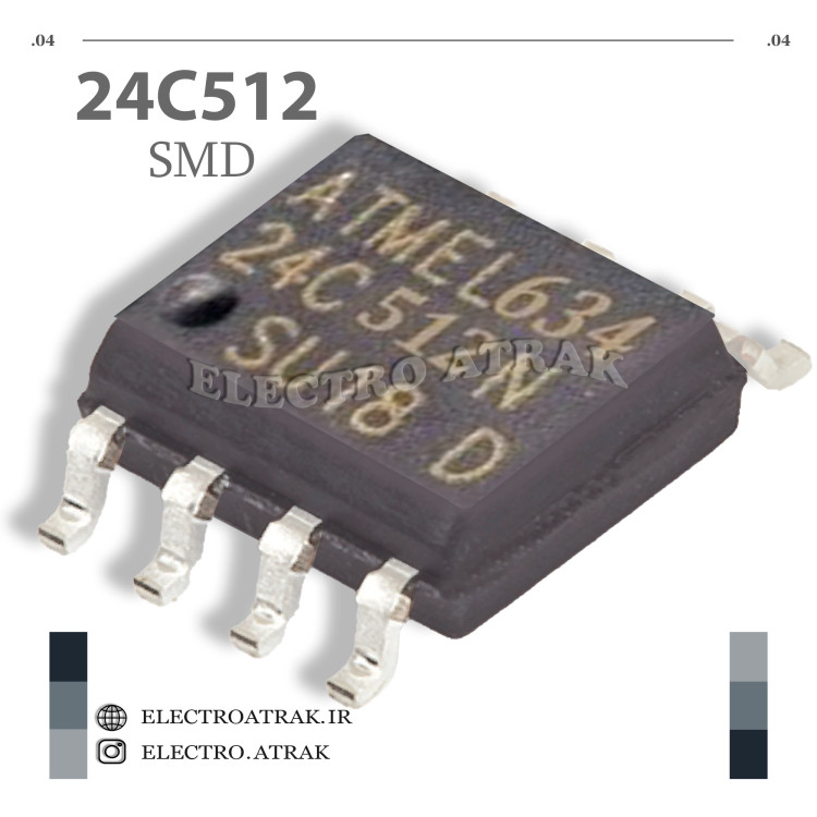 تراشه حافظه آیسی 24C512 اس ام دی SMD