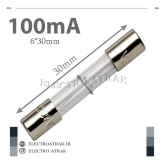 فیوز شیشه ای بزرگ 6*30 100mA 100 میلی آمپر