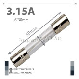 فیوز شیشه ای بزرگ 6*30 3.15آمپر 3.15A