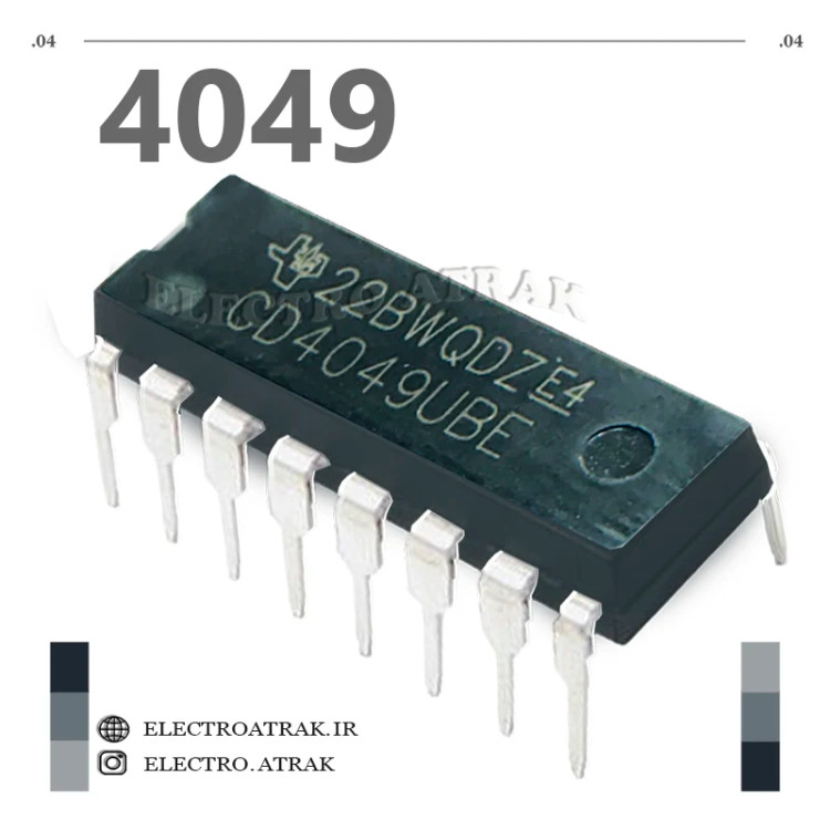 تراشه آیسی CD4049 DIP دیپ
