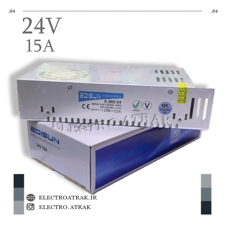 سوئیچینگ 24 ولت 15 آمپر برند ادیسون