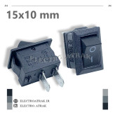 کلید راکر ریز ابعاد 15*10 میلیمتر مشکی دو پایه