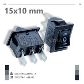 کلید راکر ریز ابعاد 15*10 میلیمتر مشکی سه پایه