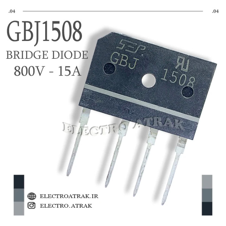 پل دیود شانه ای اورجینال GBJ 1508