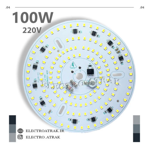 ال ای دی 100 وات گرد 220 ولت سفید XGD اصلی قطر 135 میلیمتر