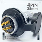 کانکتور استیل 4 پین 25mm | IP69K | تحمل 20A/پین | مقاوم در محیطهای خورنده