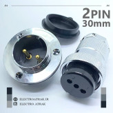 کانکتور صنعتی استیل 2 پین قطر 30 میلیمتر