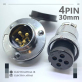 کانکتور صنعتی استیل 4 پین قطر 30 میلیمتر