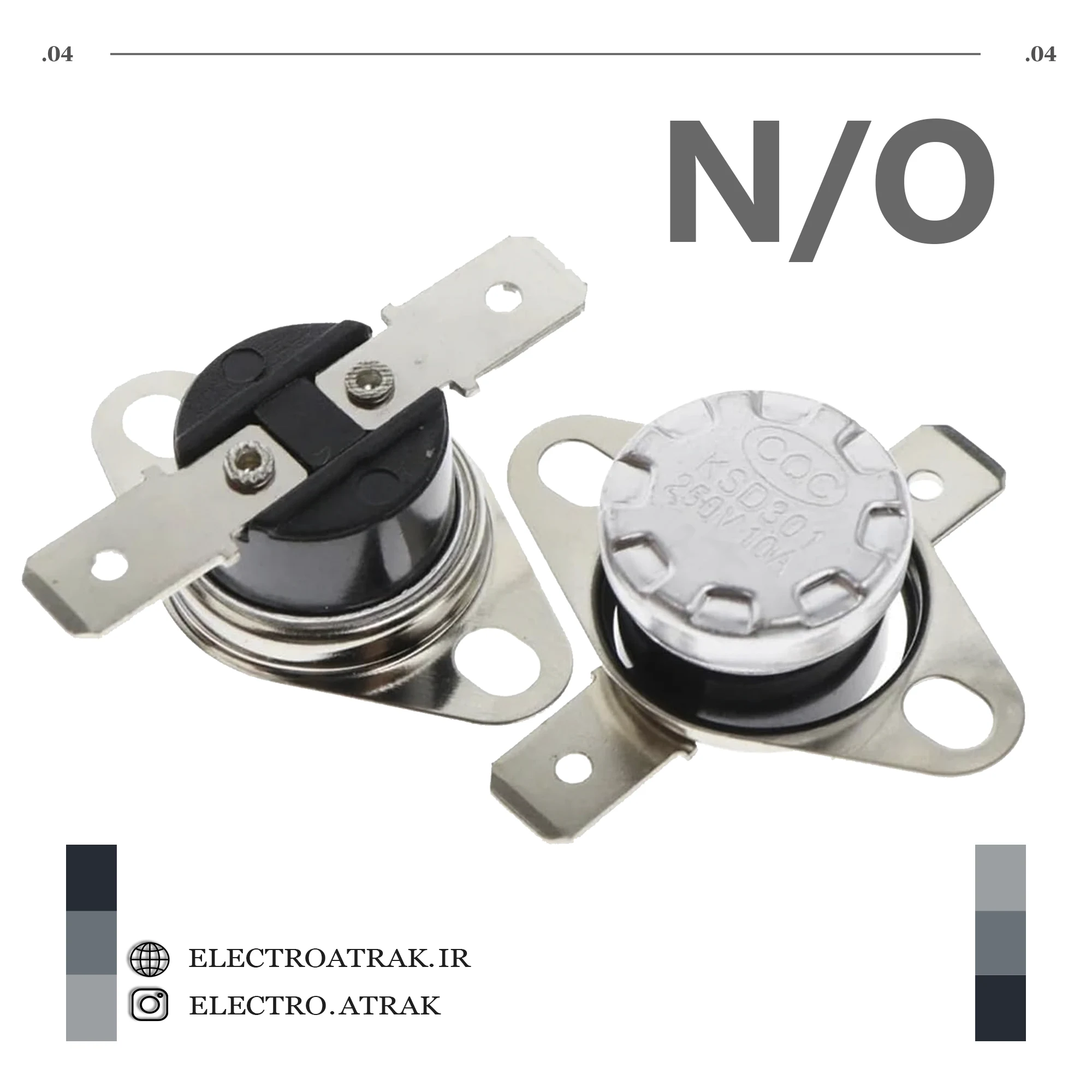 ترموسوییچ KSD301 قابلمه ای 10 آمپر NO (باز)