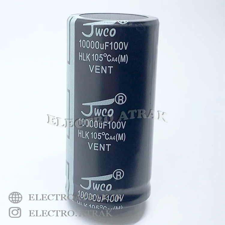 خازن الکترولیت 10000 میکروفاراد 100 ولت برند jwco