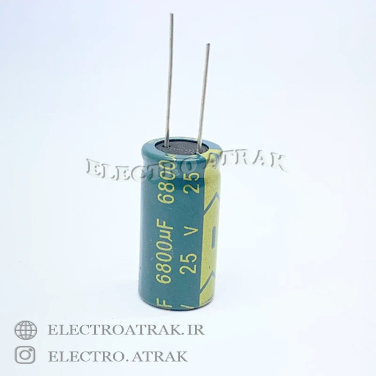 خازن الکترولیت 6800 میکروفاراد 25 ولت برند jwco