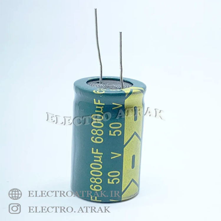 خازن الکترولیت 6800 میکروفاراد 50 ولت برند jwco