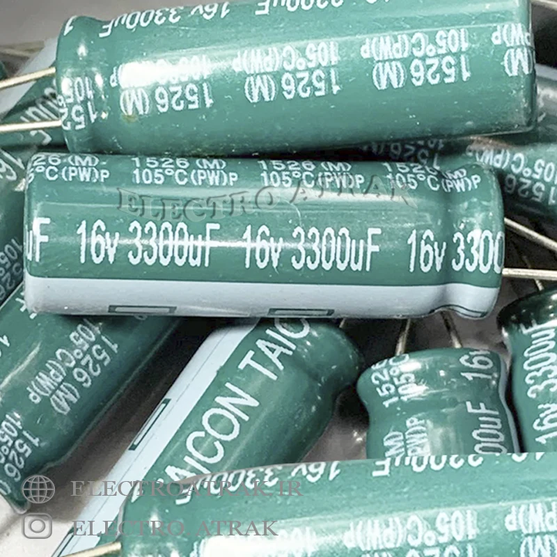 خازن الکترولیت 3300 میکروفاراد 16 ولت برند jwco