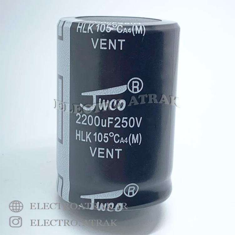 خازن الکترولیت 2200 میکروفاراد 250 ولت برند jwco