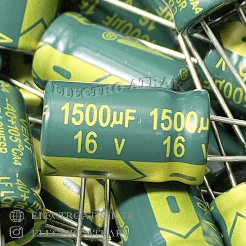 خازن الکترولیت 1500 میکروفاراد 16 ولت برند jwco