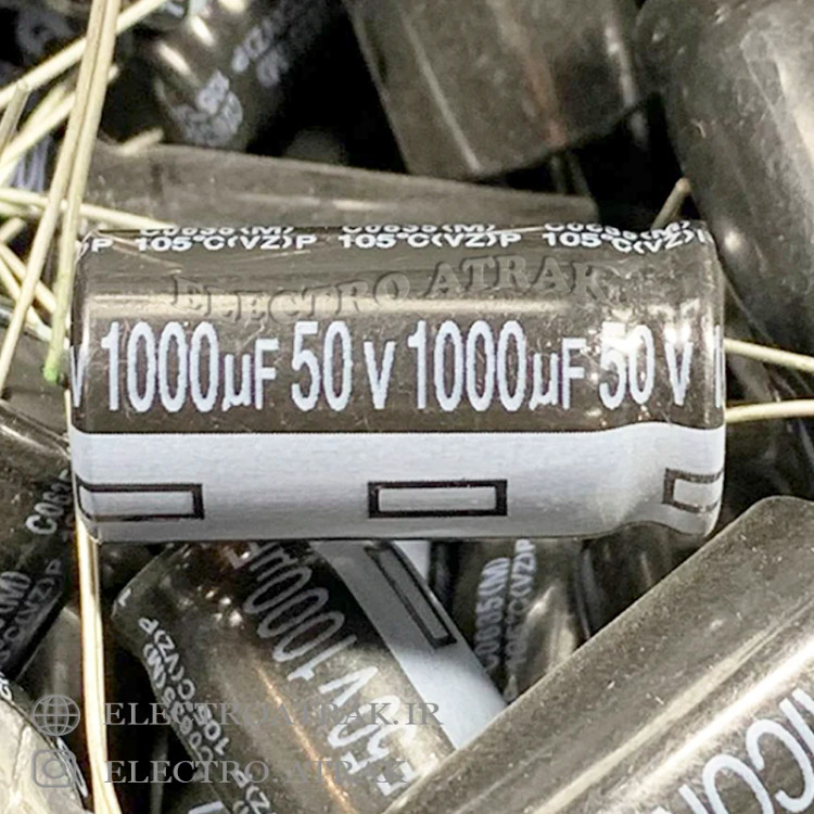 خازن الکترولیت 1000 میکروفاراد 50 ولت برند jwco