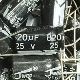 خازن الکترولیت 820 میکروفاراد 25 ولت برند jwco