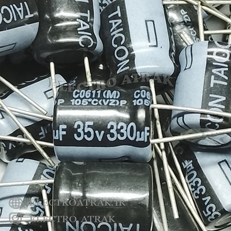 خازن الکترولیت 330 میکروفاراد 35 ولت برند  JWCO