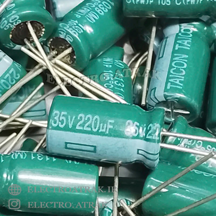 خازن الکترولیت 220 میکروفاراد 35 ولت JWCO