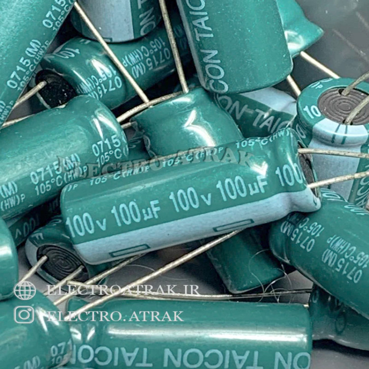 خازن الکترولیت 100 میکروفاراد 100 ولت