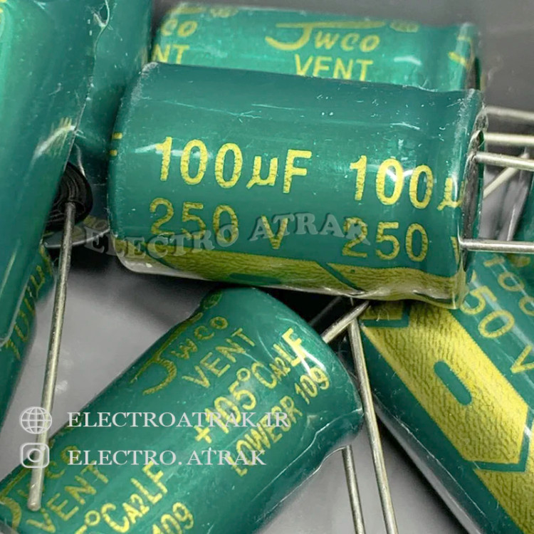 خازن الکترولیت 100 میکروفاراد 250 ولت