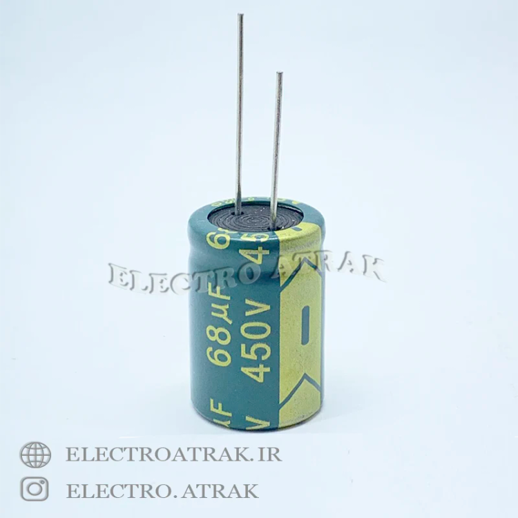 خازن الکترولیت 68 میکروفاراد 450 ولت