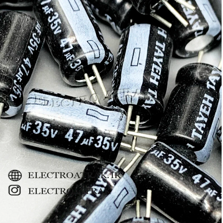 خازن الکترولیت 47میکروفاراد 35 ولت