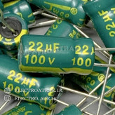 خازن الکترولیت 22 میکروفاراد 100 ولت