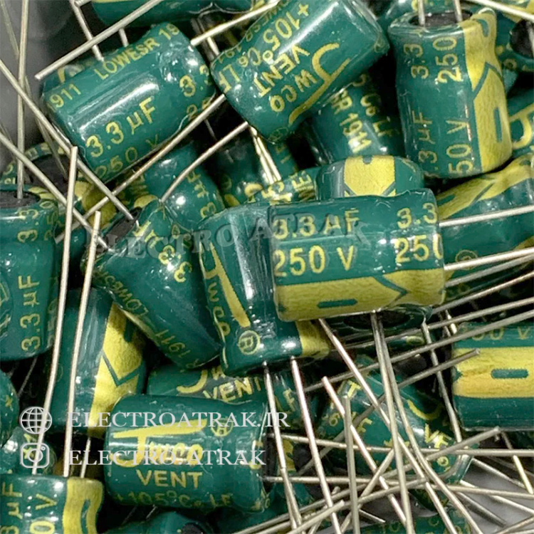 خازن الکترولیت 3.3 میکروفاراد 250 ولت