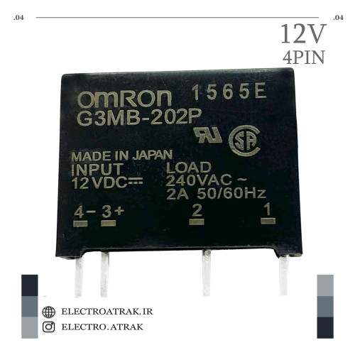 رله 12 ولت تک کنتاکت SSR - 2A برند OMRON کد G3MB-202P