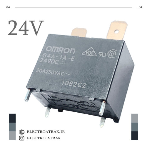 رله 24 ولت تک کنتاکت شاخکی 24 ولت 6 پین برند امرون G4A-1A-E