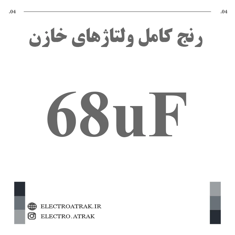 خازن الکترولیت 68 میکروفاراد (تمام ولتاژها)