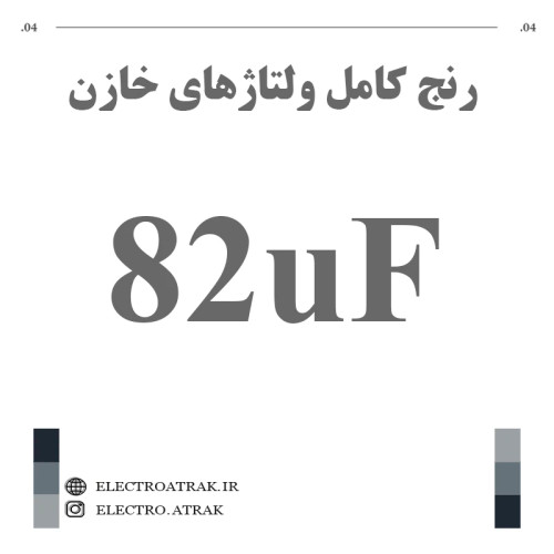 خازن الکترولیت 82 میکروفاراد (تمام ولتاژها)