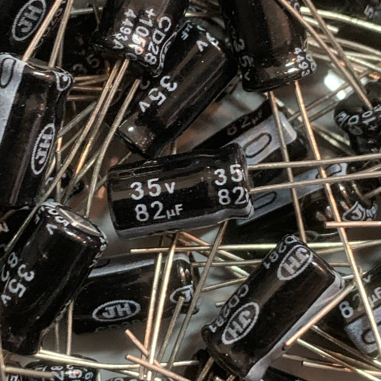 خازن الکترولیت 82 میکروفاراد 35 ولت