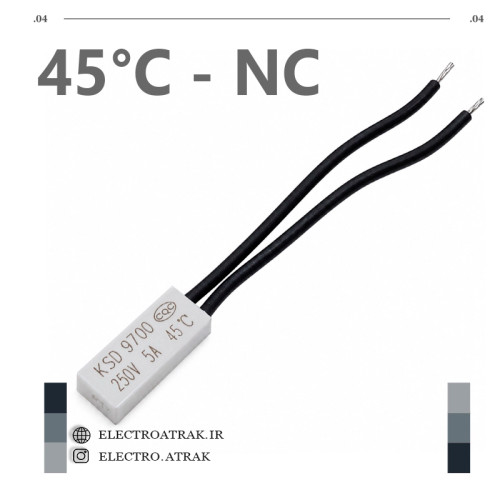 ترموسوییچ سیم دار سرامیکی 5 آمپر NC (اتصال باز)