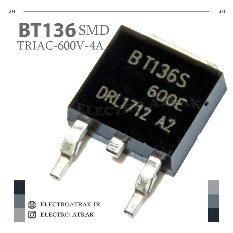 ترایاک BT136 پکیج TO-220 ORIGINAL