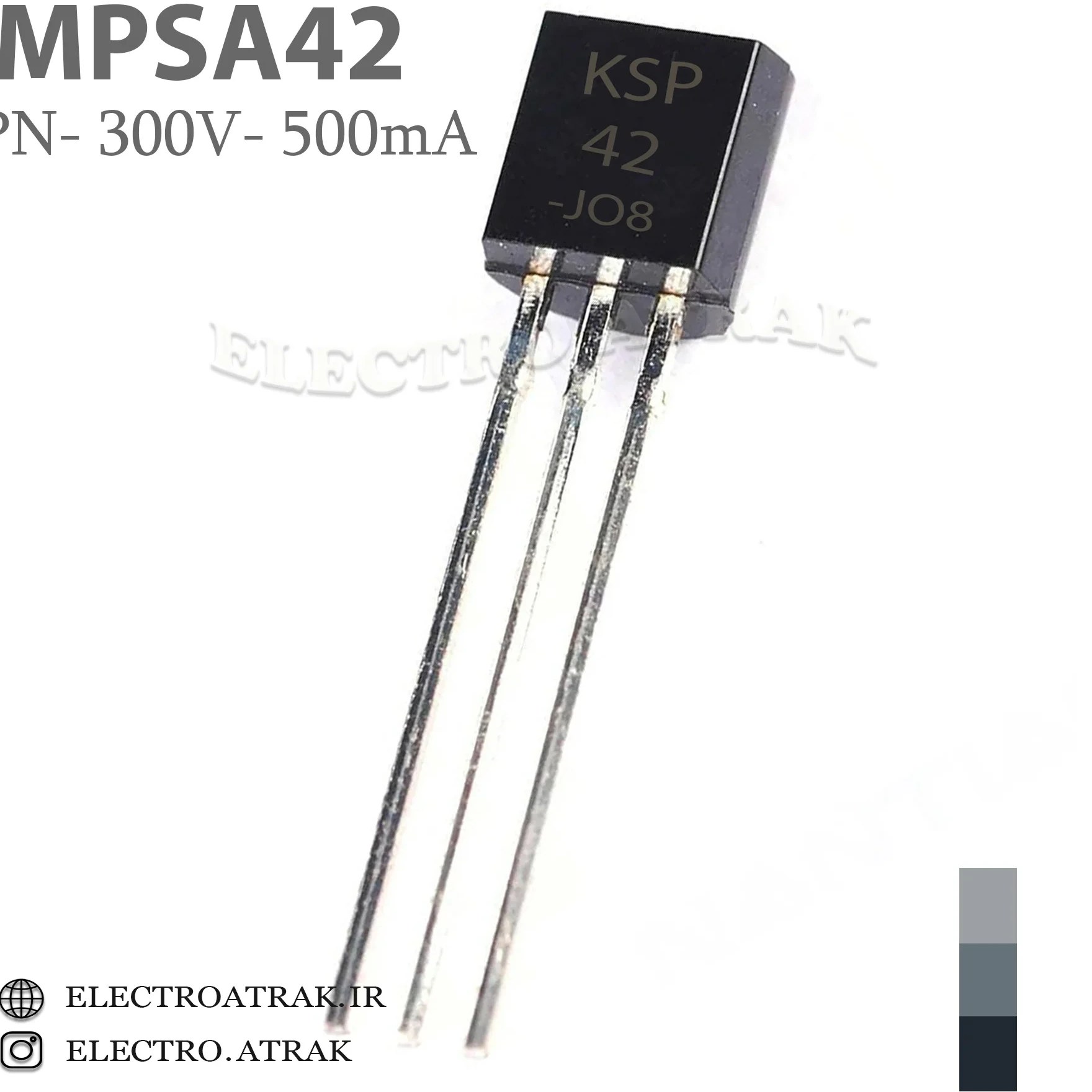 ترانزیستور MPSA42 نوع NPN پکیج TO-92