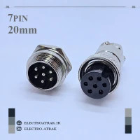 کانکتور استیل نر و ماده 7پین قطر 20 میلیمتر | 7PIN - GX20